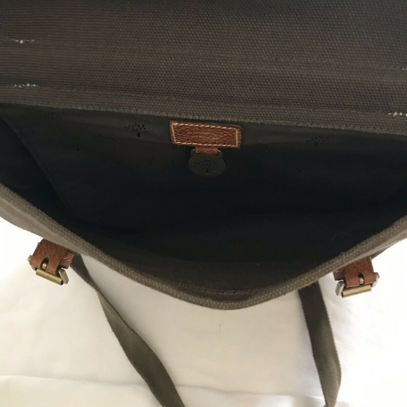Mulberry Unisex Brown Canvas Messenger Bag - Picture 8 of 8